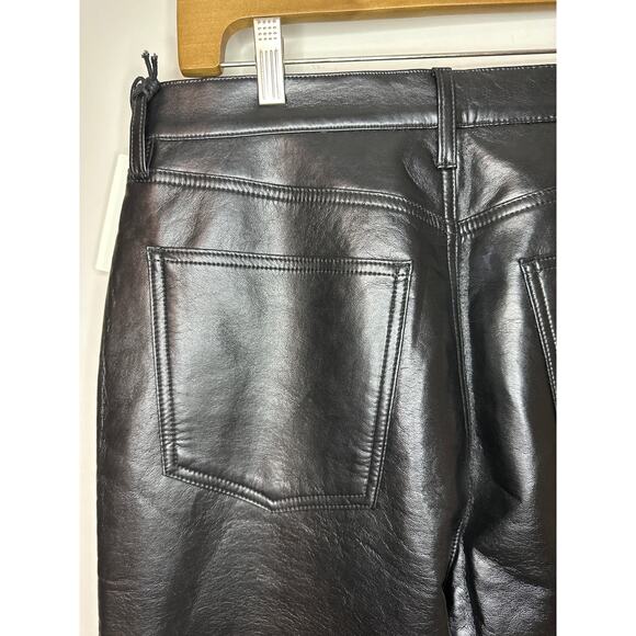 AGOLDE NEW 90s Pinch Waist Recycled Leather Size 31 Black Detox A164-1286 - Picture 8 of 11